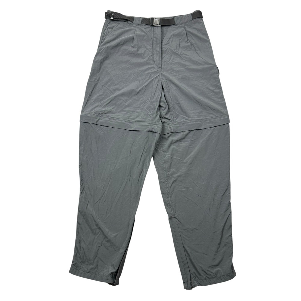 Ex Officio Convertible Pants Women 10/12 Gray Nylon Belted Outdoors Hiking Cargo
